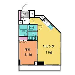 プラウドフラット小石川 1LDKの間取図画像