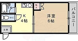 コリーヌ六甲 1Kの間取図画像