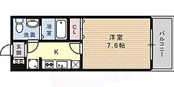 阪急神戸本線 岡本駅 徒歩8分の賃貸マンション 2階1Kの間取り