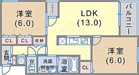 兵庫県神戸市灘区新在家南町４丁目10番18号（賃貸マンション2LDK・4階・56.89㎡） その2