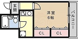 アルゴール王子公園 1Kの間取図画像