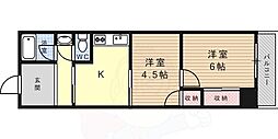 ニュー楠丘 2DKの間取図画像