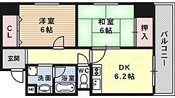 カルム六甲 2DKの間取図画像