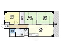 ライオンズマンション神戸本山 3LDKの間取図画像