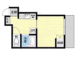 ロッコーガーデンホームズ ワンルームの間取図画像