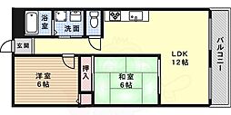 ベルベデール甲南 2LDKの間取図画像