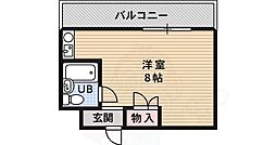 ルーブル西灘 ワンルームの間取図画像