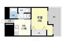 エスポワール六甲 1Kの間取図画像