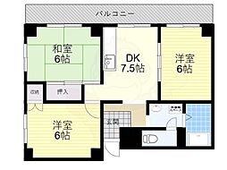 ハイツタケシ 3DKの間取図画像