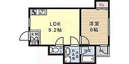 ヴィレッヂリバー住吉 1LDKの間取図画像