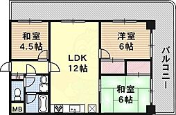 パレルミエール岡本 3LDKの間取図画像
