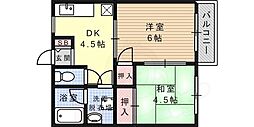 エスポワール城内 2Kの間取図画像