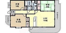 ロマンツエ東灘 3LDKの間取図画像