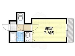 ハートピア甲南山手 ワンルームの間取図画像