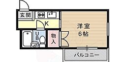 シャルマン甲南 1Kの間取図画像