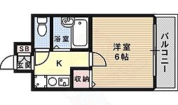 常磐館 1Kの間取図画像
