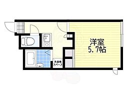 レオパレスオーキッド 1Kの間取図画像
