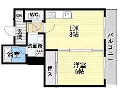インテリアハシモトビル 1LDKの間取図画像