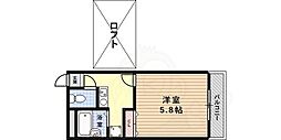 レオパレス灘北 1Kの間取図画像