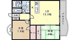 フォーシーズンアパートメント 2LDKの間取図画像