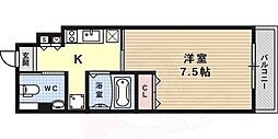 エスポワール灘 1Kの間取図画像