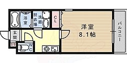 グランデ六甲道 1Kの間取図画像