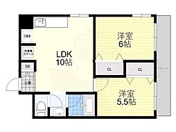 金盃第1ビル 2LDKの間取図画像