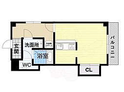 ラムール王子公園 1LDKの間取図画像