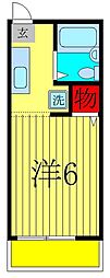コーポラス久米 1階1Kの間取り