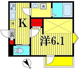KEIAI RESIDENCE 新松戸II 2階1Kの間取り