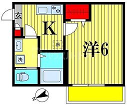 KEIAI RESIDENCE 新松戸II 2階1Kの間取り