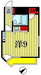 ベルトピア新松戸第2 7階ワンルームの間取り