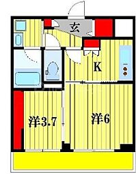 ダイヤモンドクレスト南流山 3階2Kの間取り