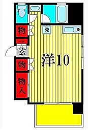 シャイン南流山 6階ワンルームの間取り