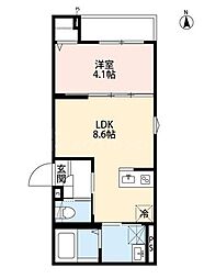 ＤｏｌｃｅＶｉｔａ南流山 1階1LDKの間取り