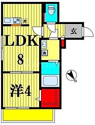 YSA南流山 2階1LDKの間取り