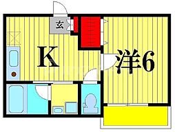 センターパーク北小金 1Kの間取図画像