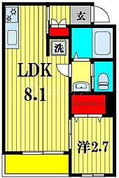 Mark Duo三郷 1LDKの間取図画像