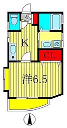 ラ・グラス 1Kの間取図画像
