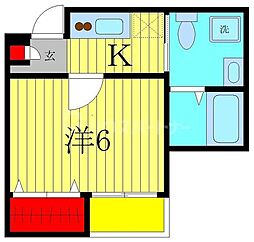 クレア馬橋 1Kの間取図画像