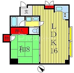 北松戸マンション 1LDKの間取図画像