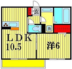 アリエス 1LDKの間取図画像