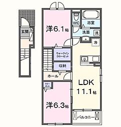 レスポワール A 2LDKの間取図画像