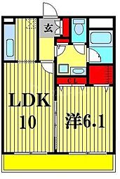 エクシードきよしヶ丘 1LDKの間取図画像