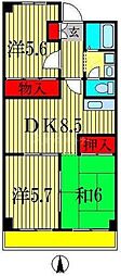 第5千代田マンション 3DKの間取図画像