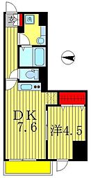 フェリスコート 1DKの間取図画像