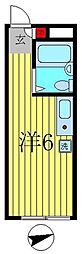北小金ハイツ ワンルームの間取図画像