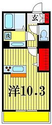 リサーナ ワンルームの間取図画像