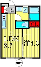 ワンズ・コア新松戸 1LDKの間取図画像