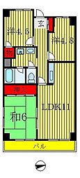 松戸シティハイツ 3LDKの間取図画像